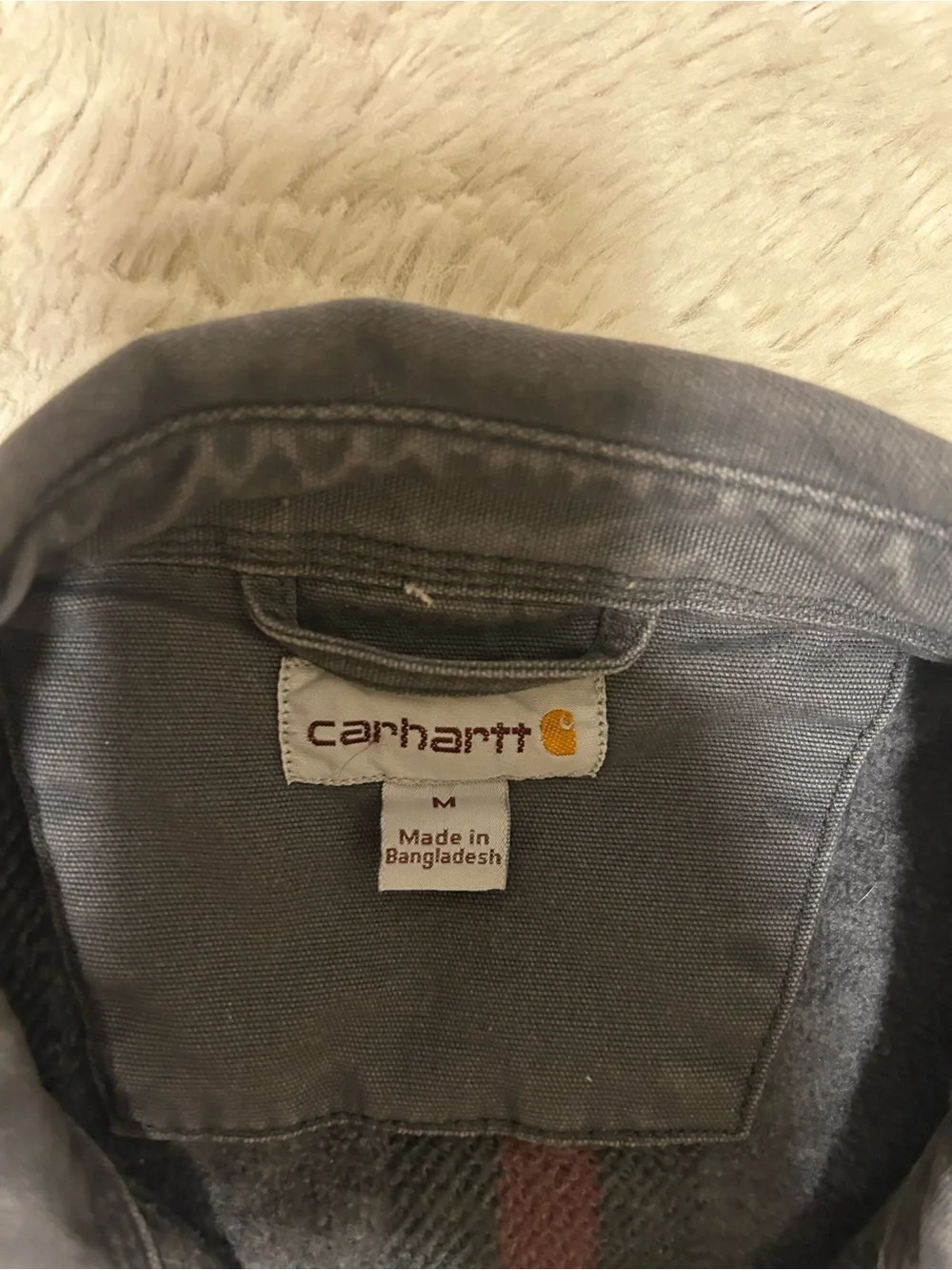 Carhartt Men's Charcoal Work Jacket with Lining